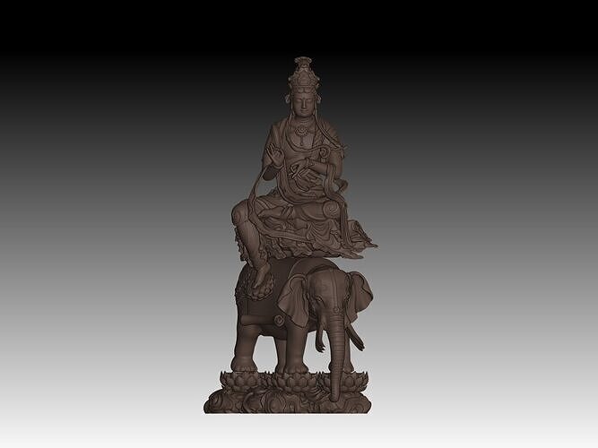 Samantabhadra Bodhisattva on Elephan 3D print model