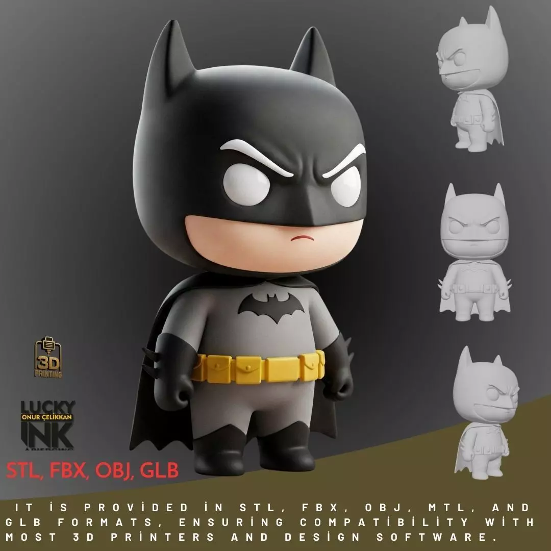 Mini Hero Bat Style Figure 3D Printable STL FBX OBJ GLB 3D print model_0