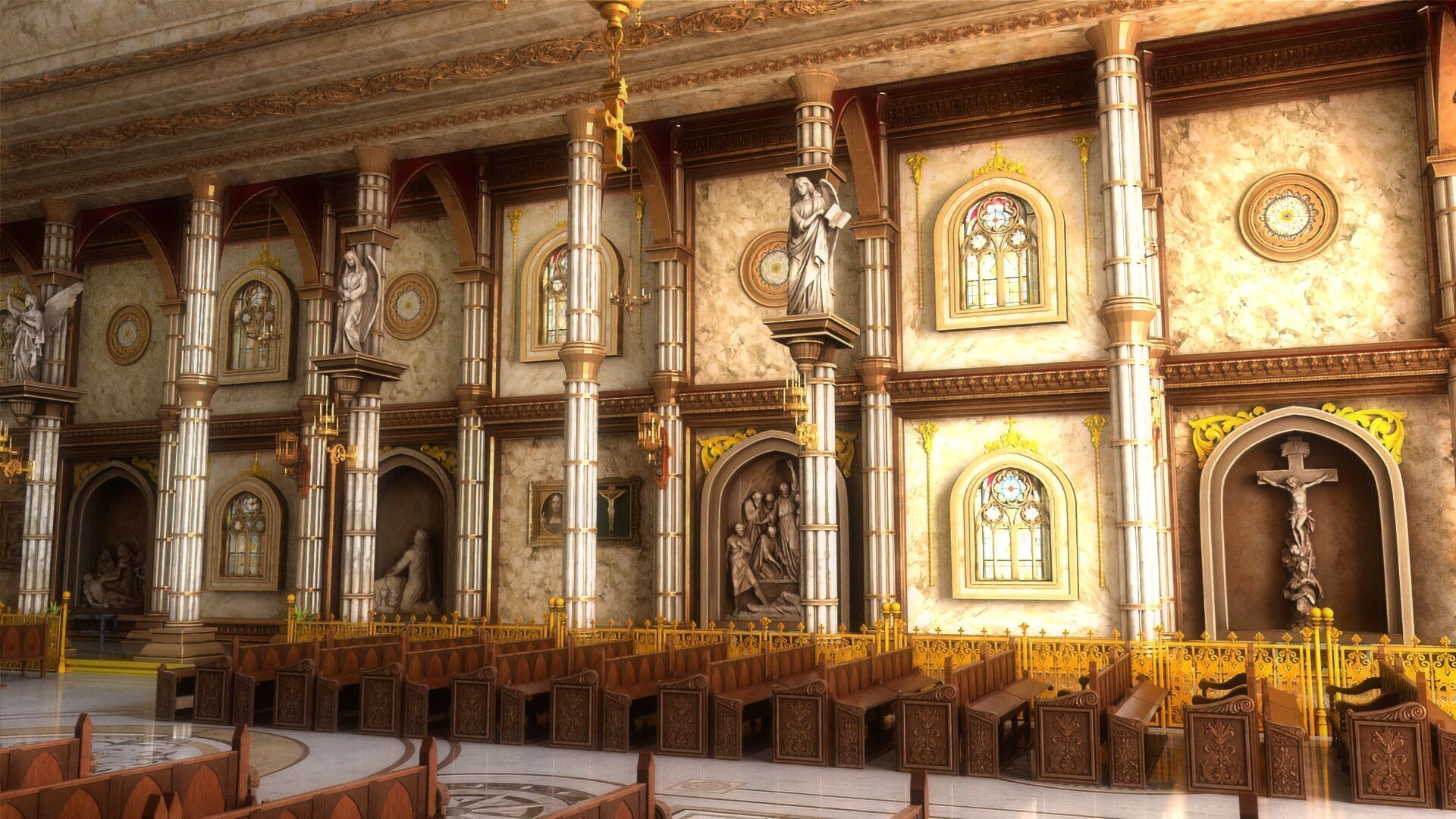 church interior 3D model_7