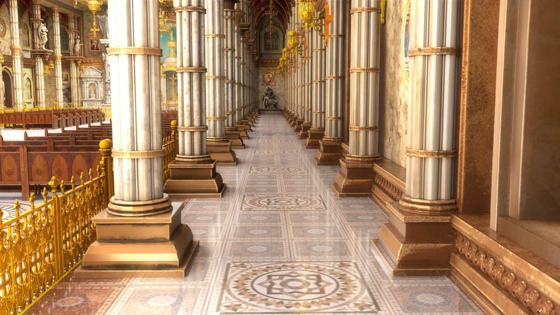 church interior 3D model_16