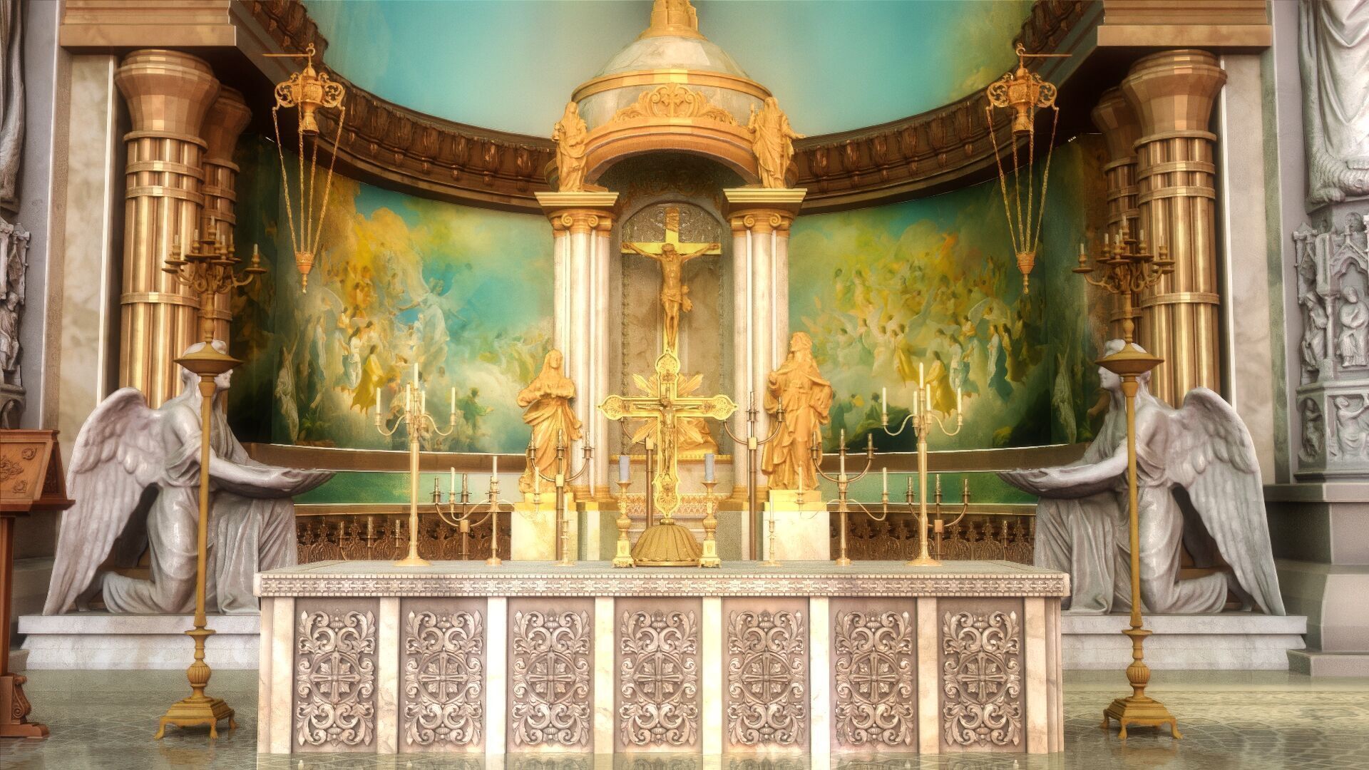 church interior 3D model_9