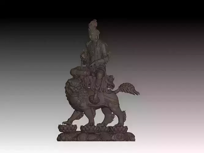 Manjushri Bodhisattva on Lion