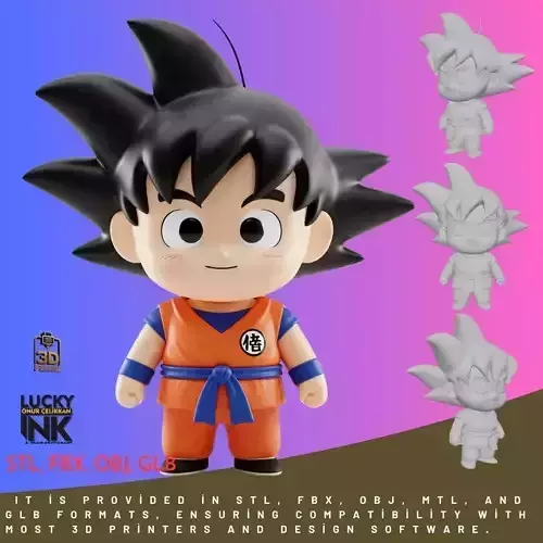 Mini Hero Dragon Ball Style Figure 3D Printable STL FBX OBJ GLB 3D print model