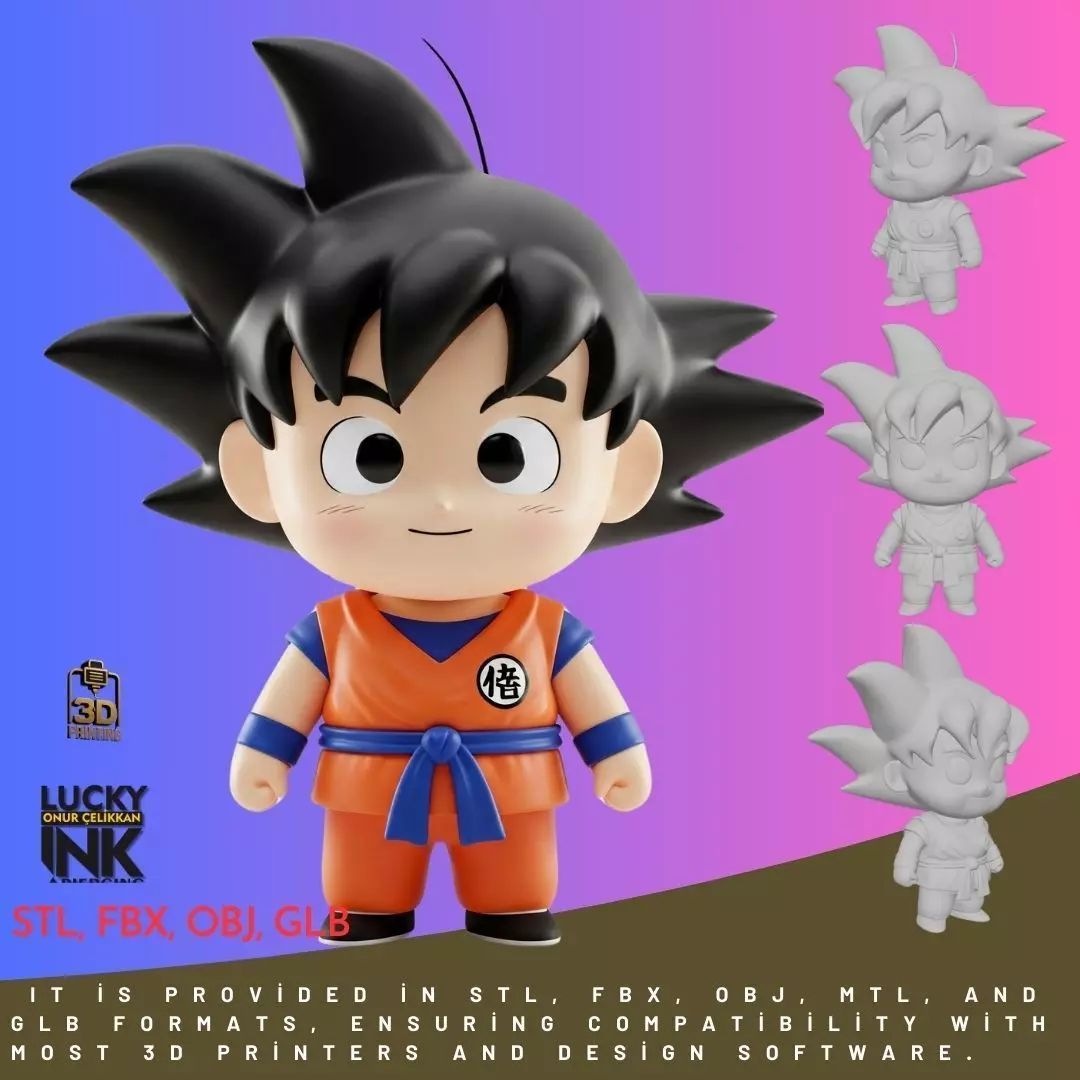 Mini Hero Dragon Ball Style Figure 3D Printable STL FBX OBJ GLB 3D print model_0