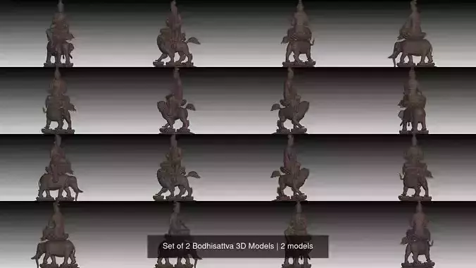 Set of 2 Bodhisattva 3D Models