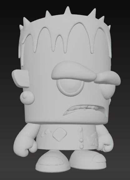 Mini Hero Frankenstein Figure 3D Printable STL FBX OBJ GLB 3D print model_2