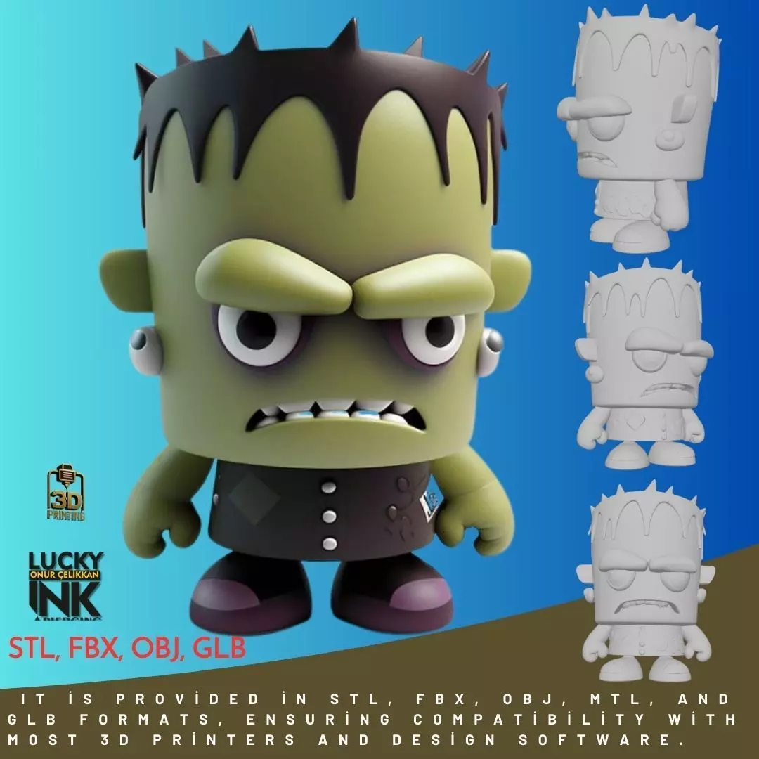 Mini Hero Frankenstein Figure 3D Printable STL FBX OBJ GLB 3D print model_0
