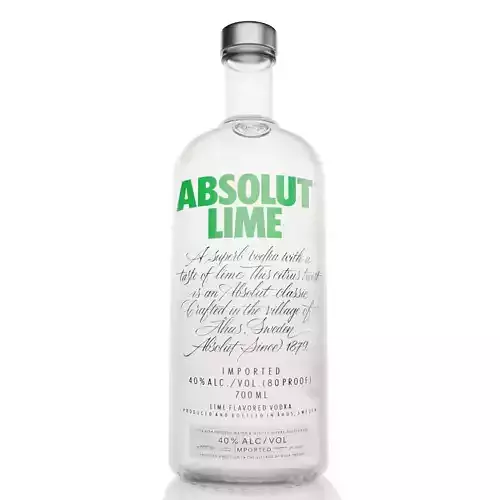 Absolut Lime Vodka Alcohol Bottle