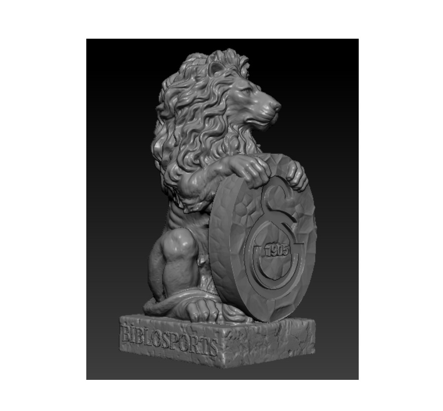 Galatasaray Lion  Customizable Team Emblem  Sports Mascot 3D print model_2