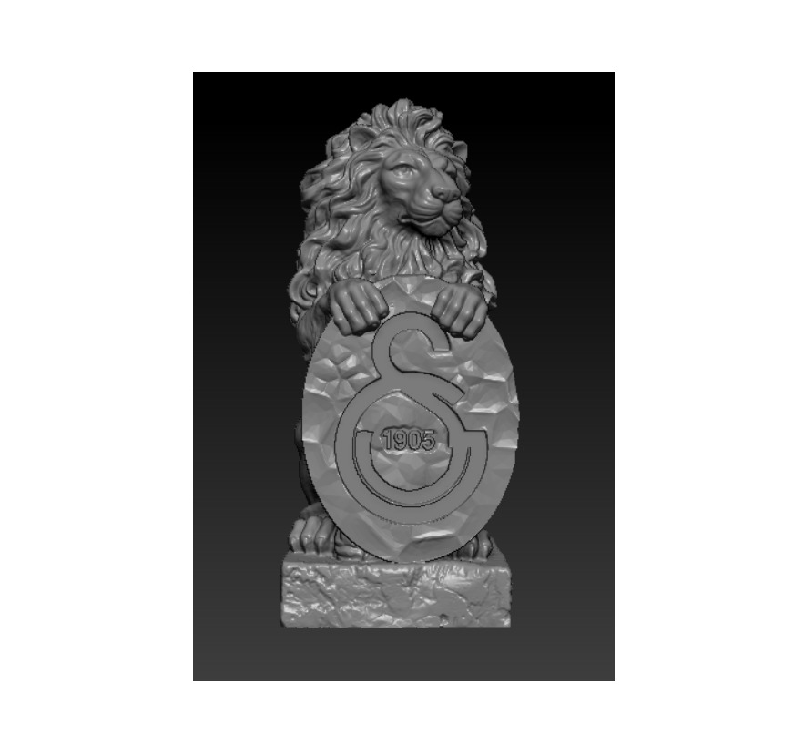 Galatasaray Lion  Customizable Team Emblem  Sports Mascot 3D print model_1