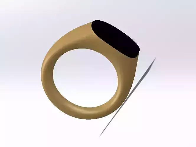 Gold mens signet ring