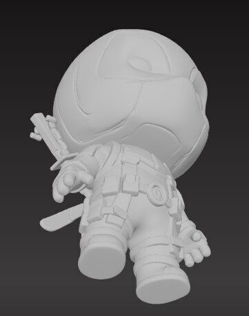 Mini Hero Deadpool Figure 3D Printable STL FBX OBJ GLB 3D print model_6