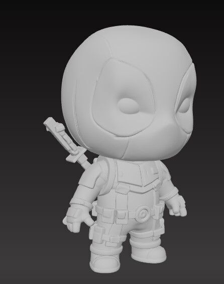 Mini Hero Deadpool Figure 3D Printable STL FBX OBJ GLB 3D print model_4