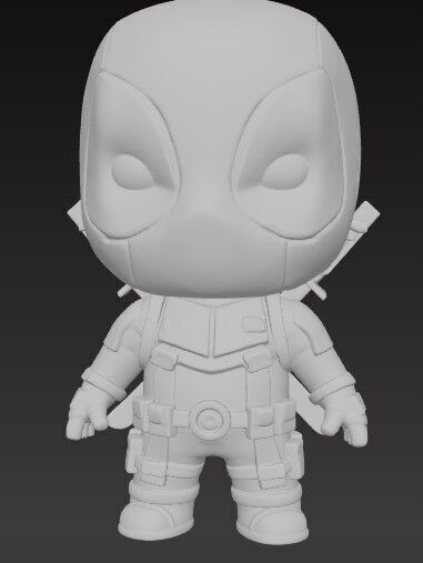 Mini Hero Deadpool Figure 3D Printable STL FBX OBJ GLB 3D print model_2
