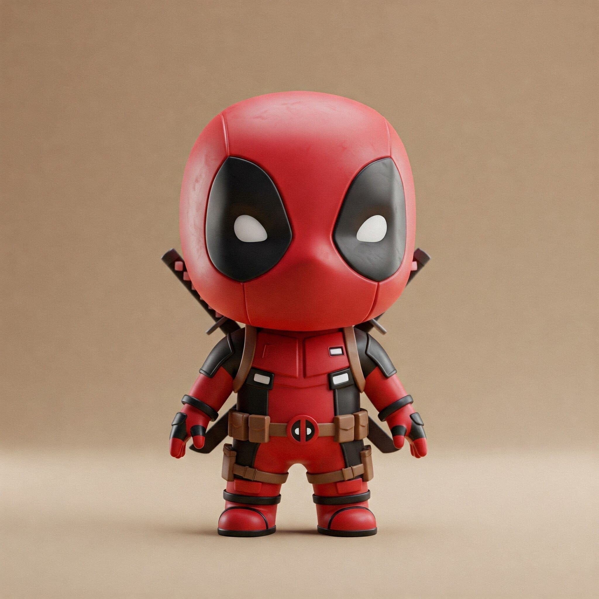 Mini Hero Deadpool Figure 3D Printable STL FBX OBJ GLB 3D print model_1