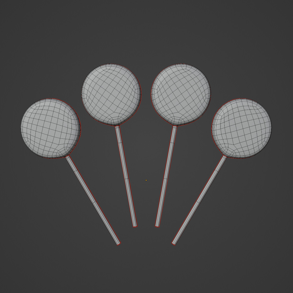 Candy Set Low-poly 3D model_9