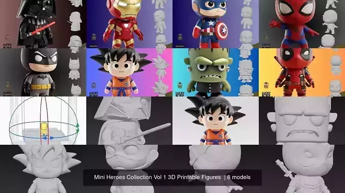 Mini Heroes Collection Vol 1 3D Printable Figures 
