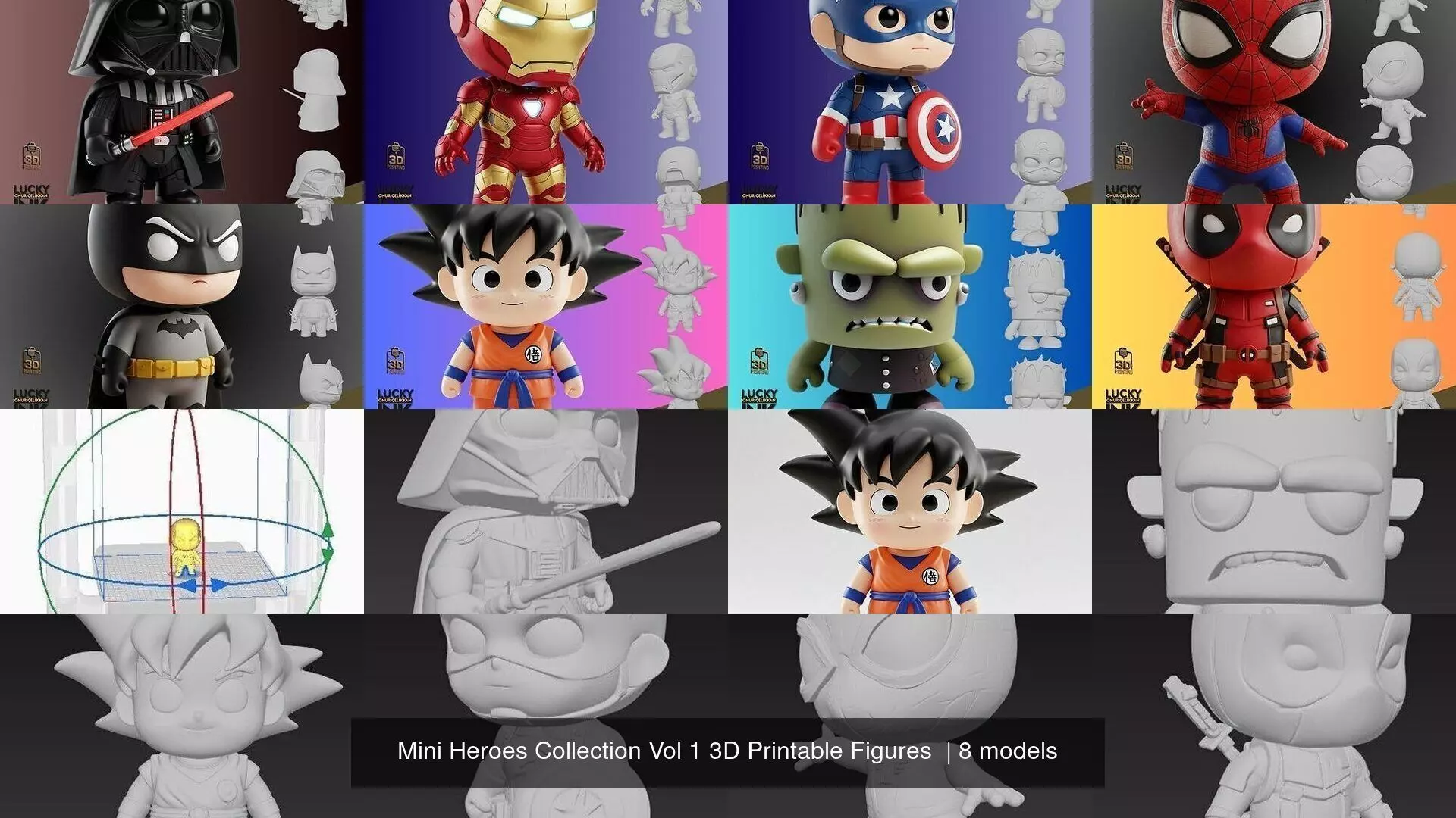 Mini Heroes Collection Vol 1 3D Printable Figures  _1