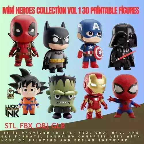 Mini Heroes Collection Vol 1 3D Printable Figures 