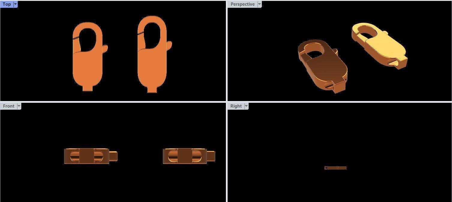 Lobster Clasp 3D Model 3D print model_7