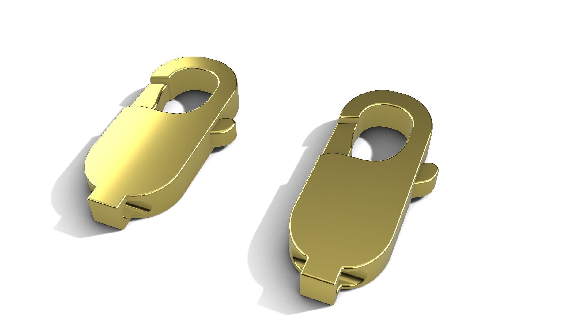 Lobster Clasp 3D Model 3D print model_4