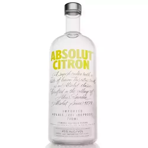 Absolut Citron Vodka Alcohol Bottle Lemon