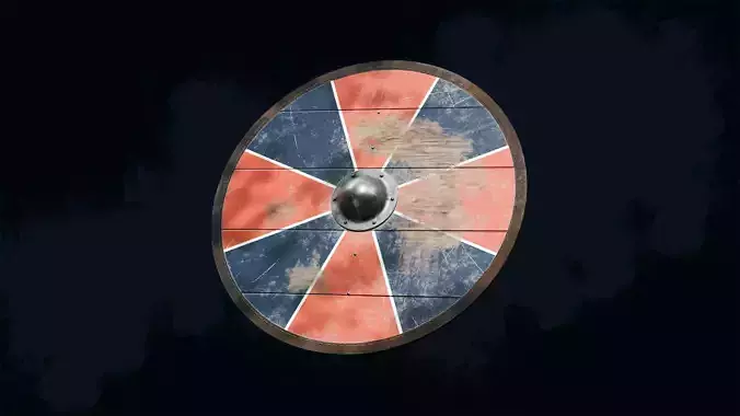 Viking shield 1 - War-Torn Low-poly 3D model