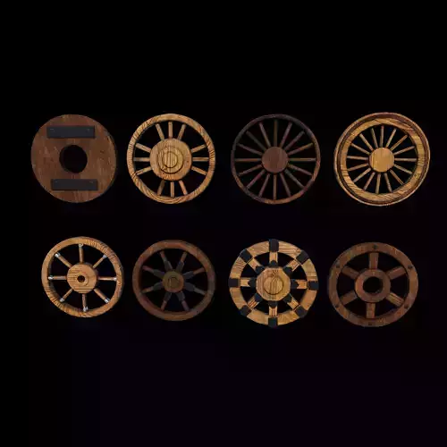 Wooden wheels  3D model