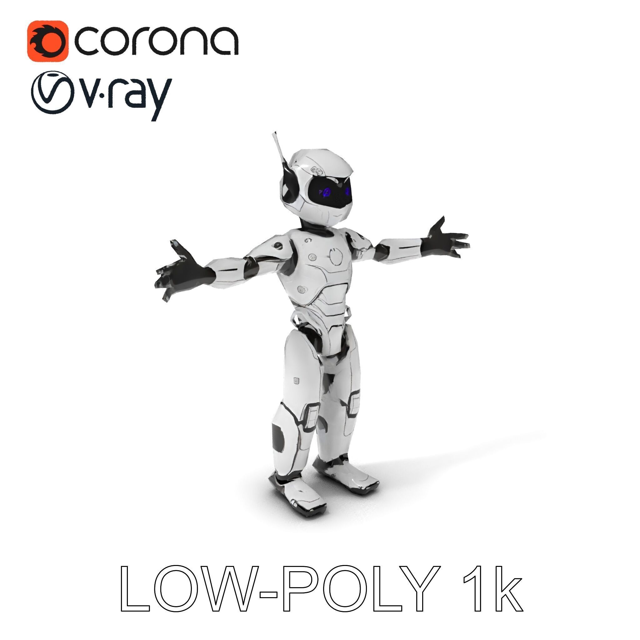 Silver Sentinel Robot D Model  Detailed Rigged and Ready for ... Low-poly 3D model_18