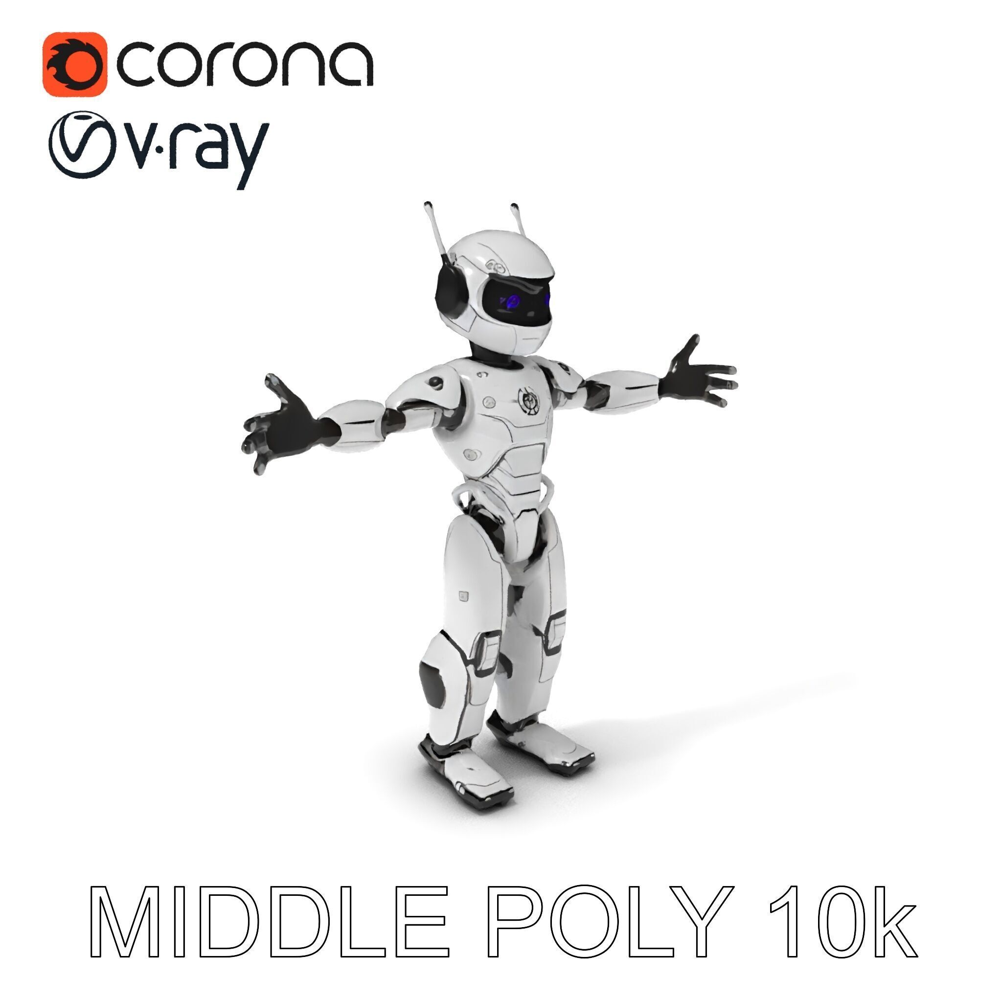 Silver Sentinel Robot D Model  Detailed Rigged and Ready for ... Low-poly 3D model_35