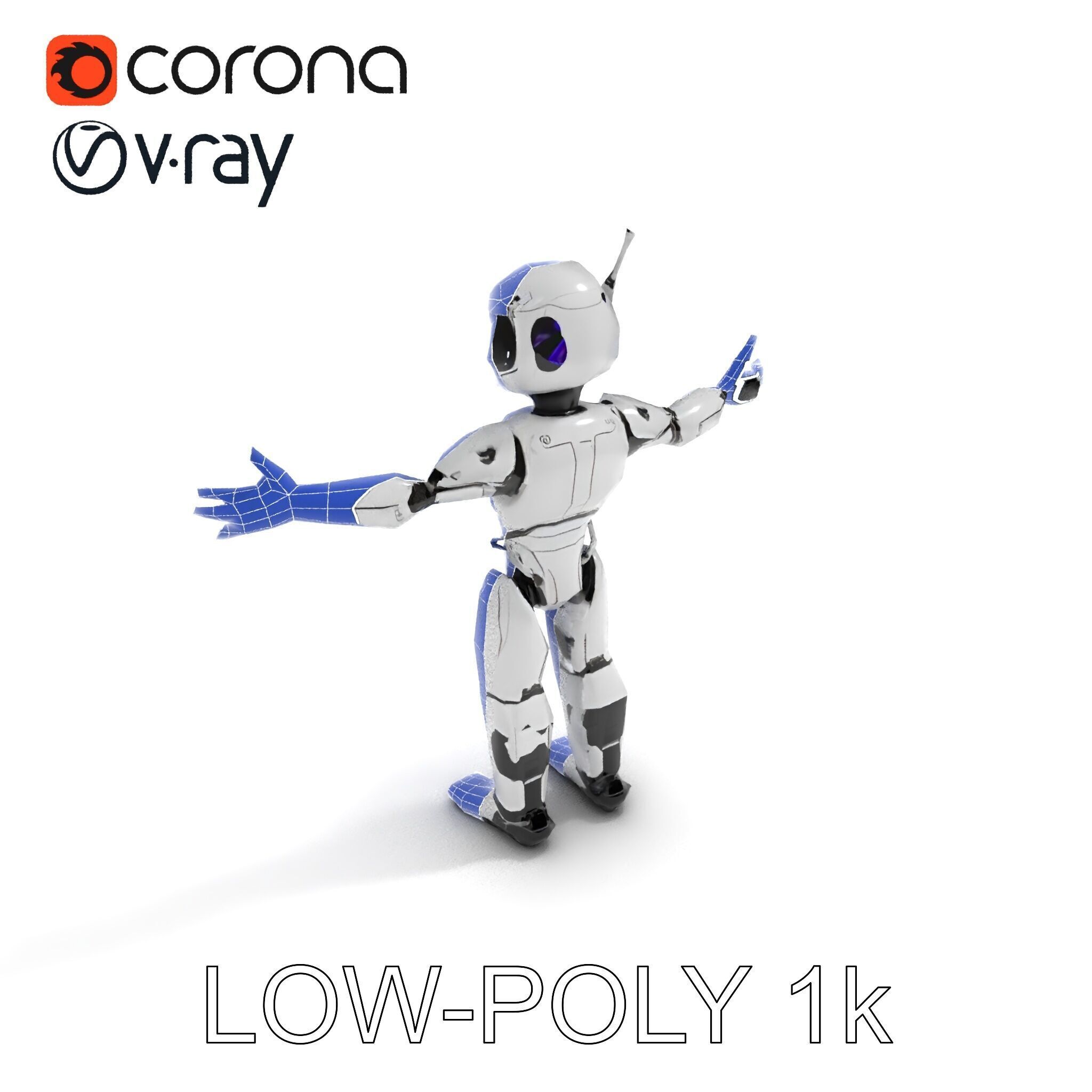 Silver Sentinel Robot D Model  Detailed Rigged and Ready for ... Low-poly 3D model_21