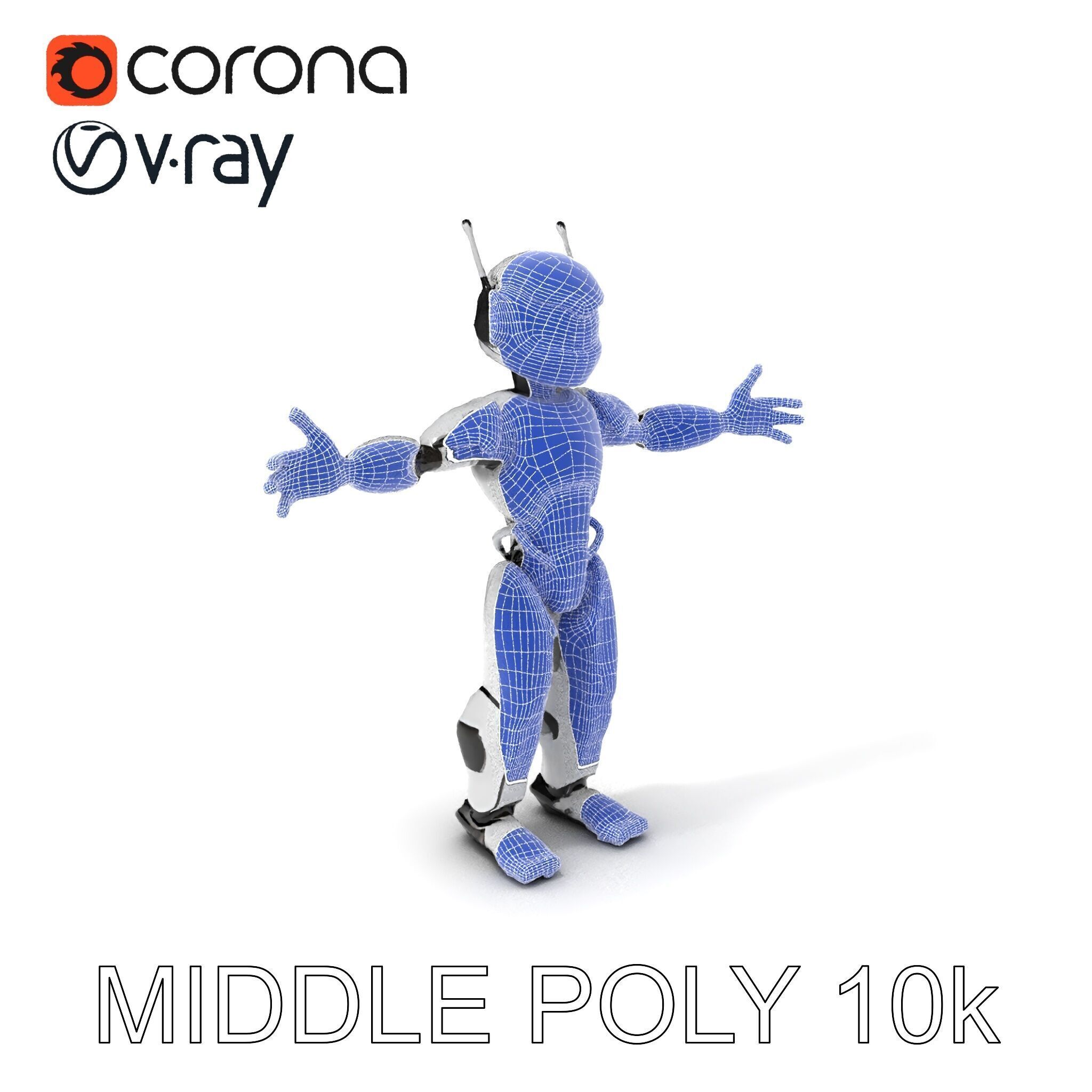 Silver Sentinel Robot D Model  Detailed Rigged and Ready for ... Low-poly 3D model_20