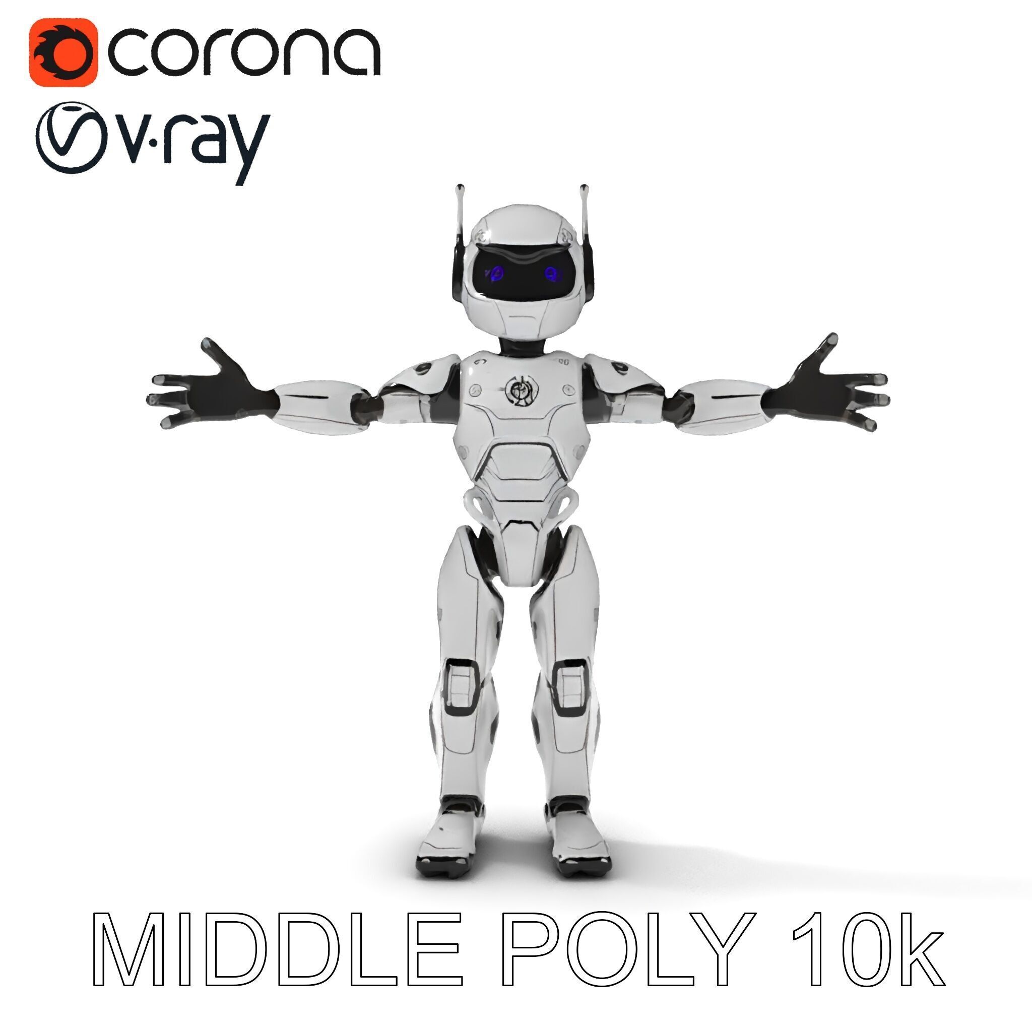 Silver Sentinel Robot D Model  Detailed Rigged and Ready for ... Low-poly 3D model_22