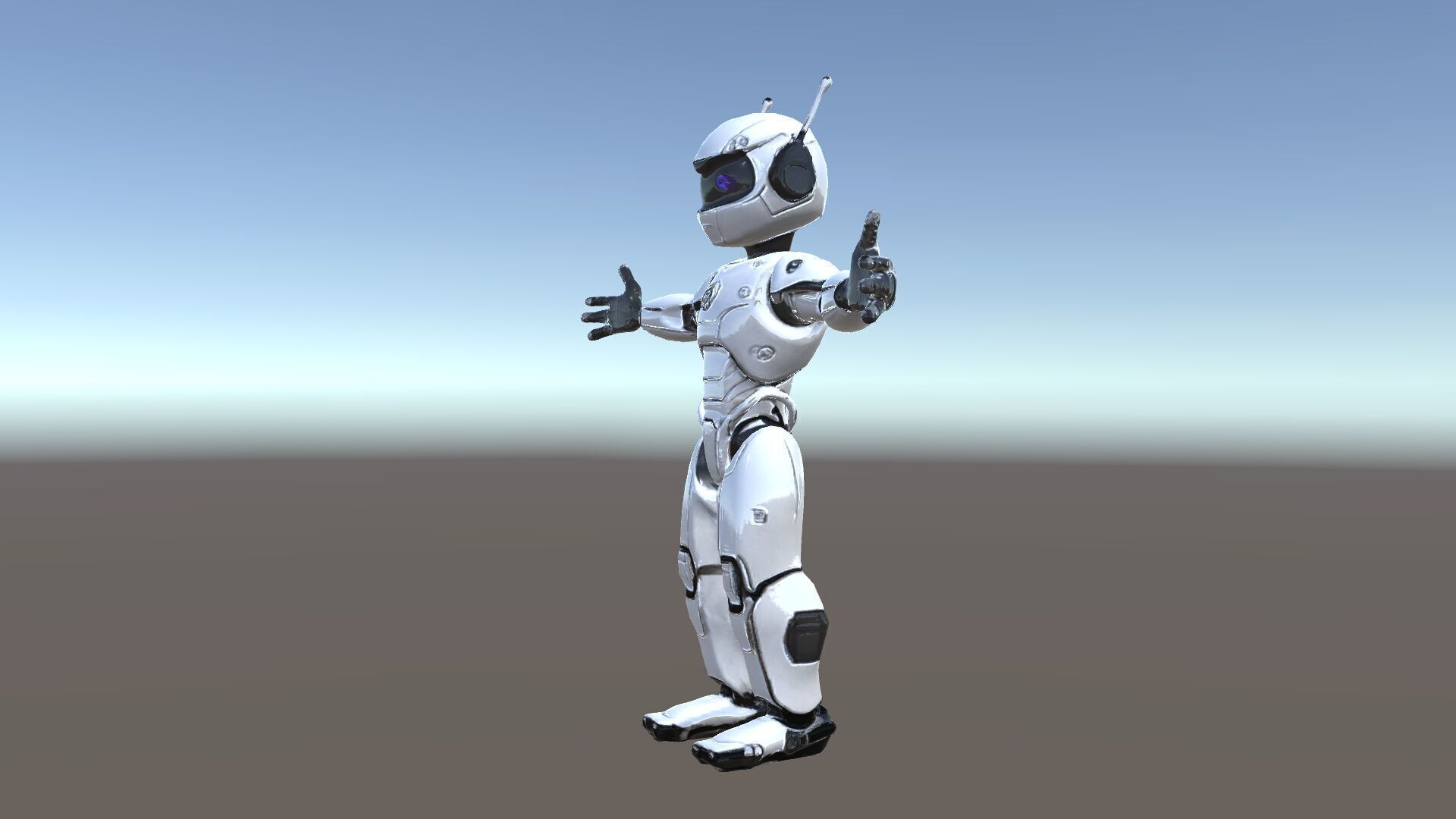 Silver Sentinel Robot D Model  Detailed Rigged and Ready for ... Low-poly 3D model_6