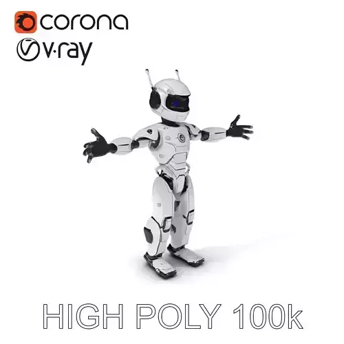 Silver Sentinel Robot D Model  Detailed Rigged and Ready for ... Low-poly 3D model