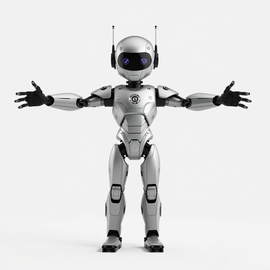 Silver Sentinel Robot D Model  Detailed Rigged and Ready for ... Low-poly 3D model_4