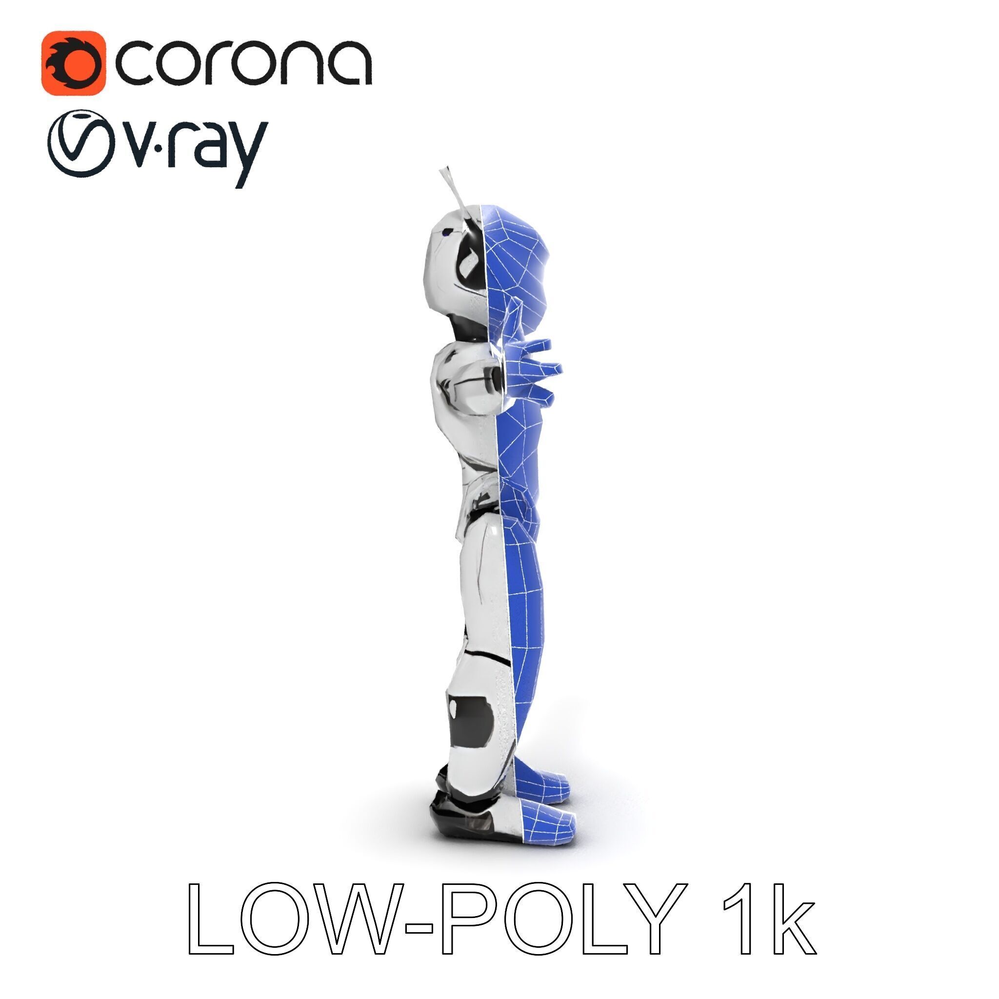 Silver Sentinel Robot D Model  Detailed Rigged and Ready for ... Low-poly 3D model_26