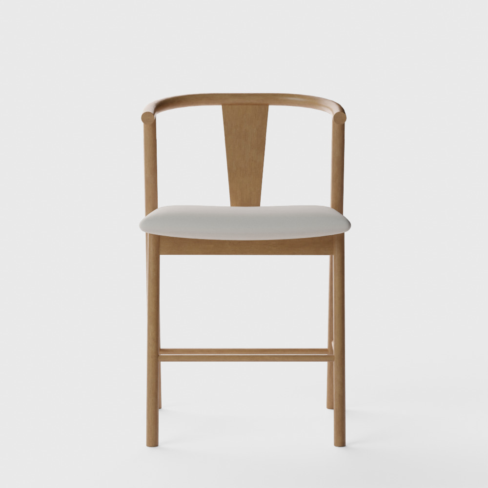 Fonra Counter Stool - Oak and Santolina Gray 3D model_2