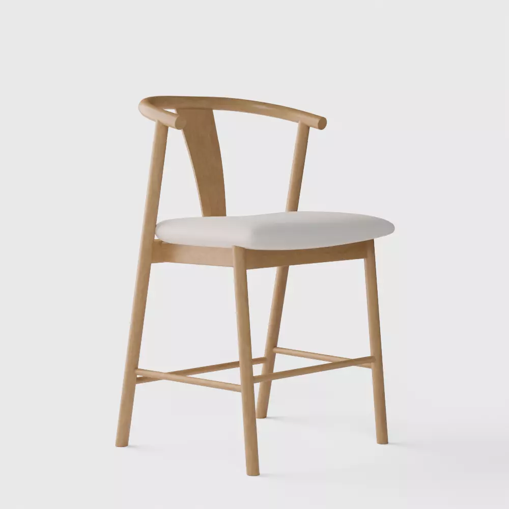 Fonra Counter Stool - Oak and Santolina Gray 3D model_0