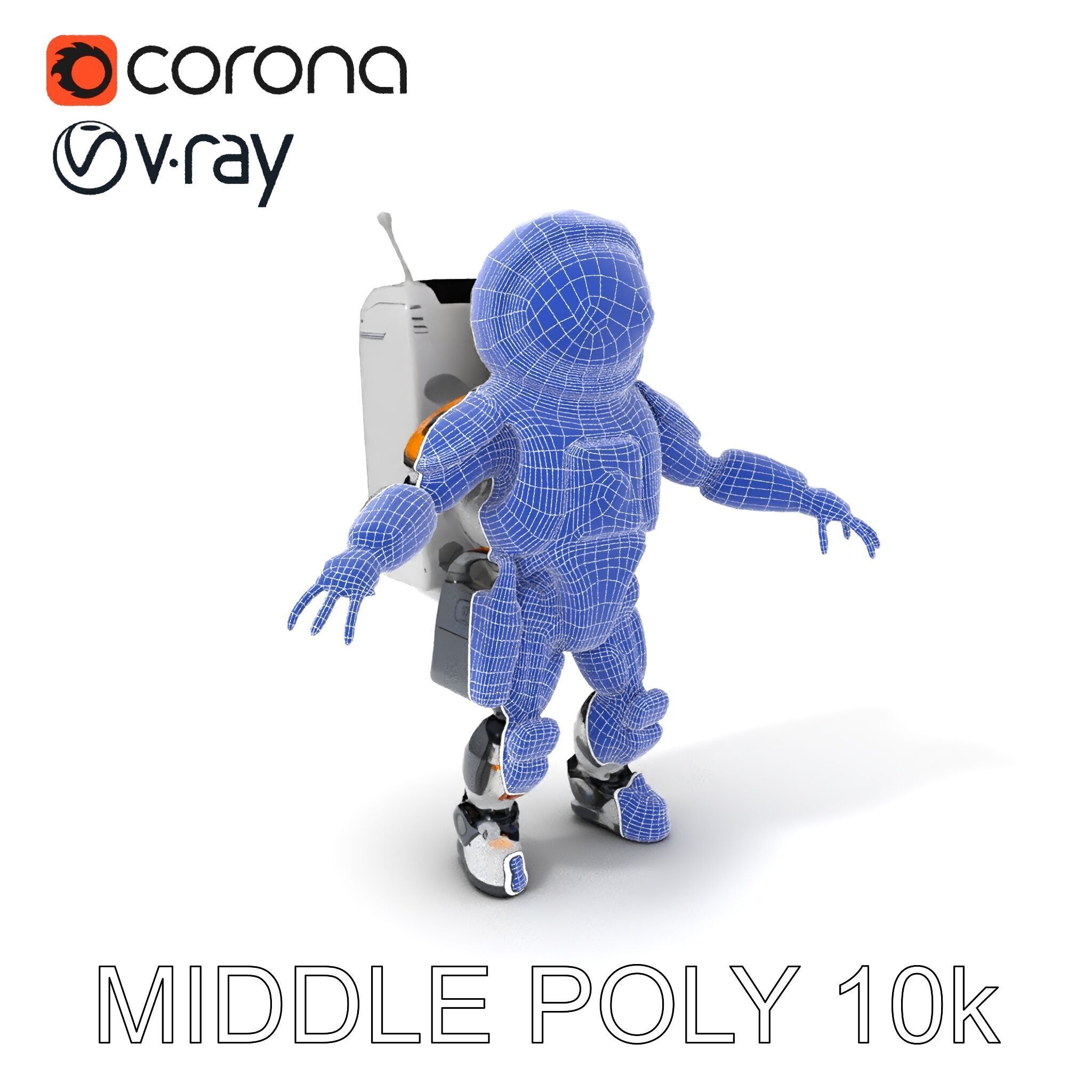 AstroBot Futuristic Companion Robot with Interchangeable Modules Low-poly 3D model_36