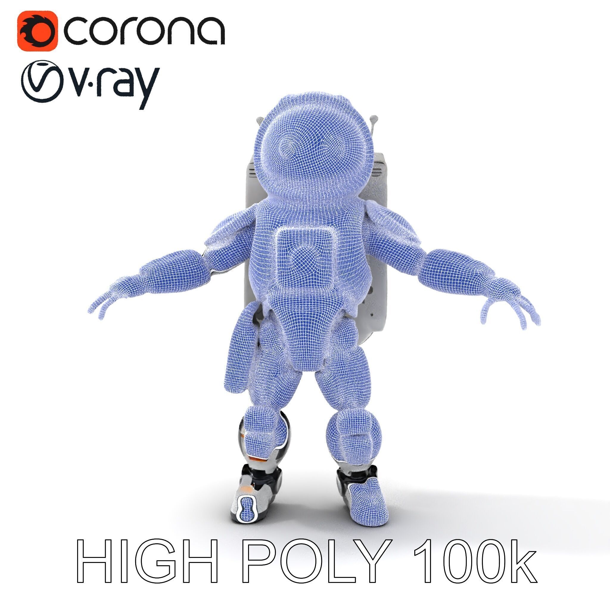 AstroBot Futuristic Companion Robot with Interchangeable Modules Low-poly 3D model_24