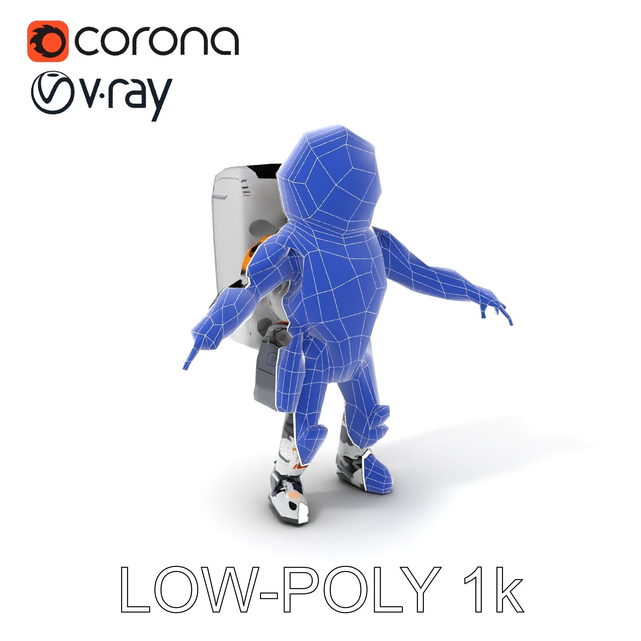 AstroBot Futuristic Companion Robot with Interchangeable Modules Low-poly 3D model_12