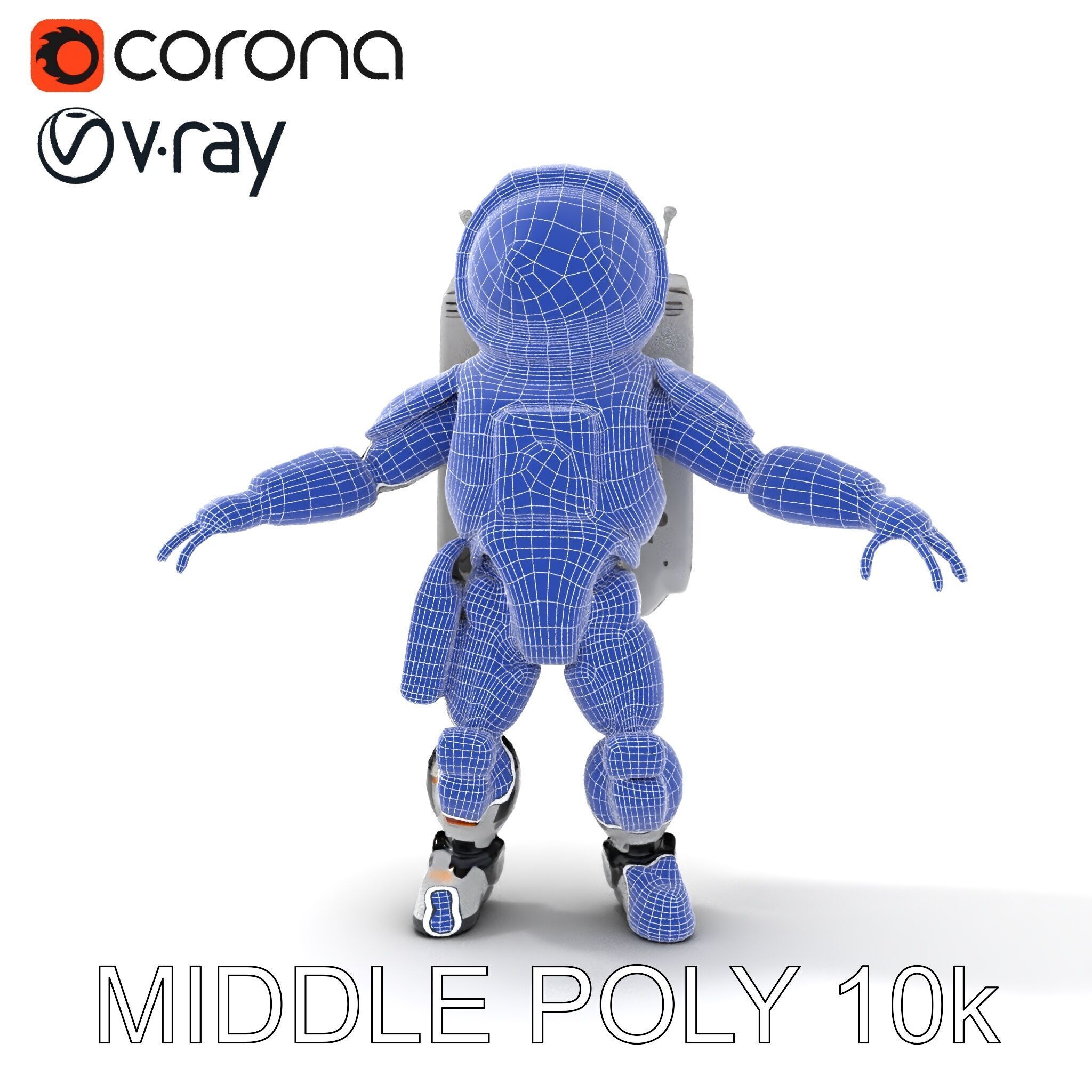 AstroBot Futuristic Companion Robot with Interchangeable Modules Low-poly 3D model_37