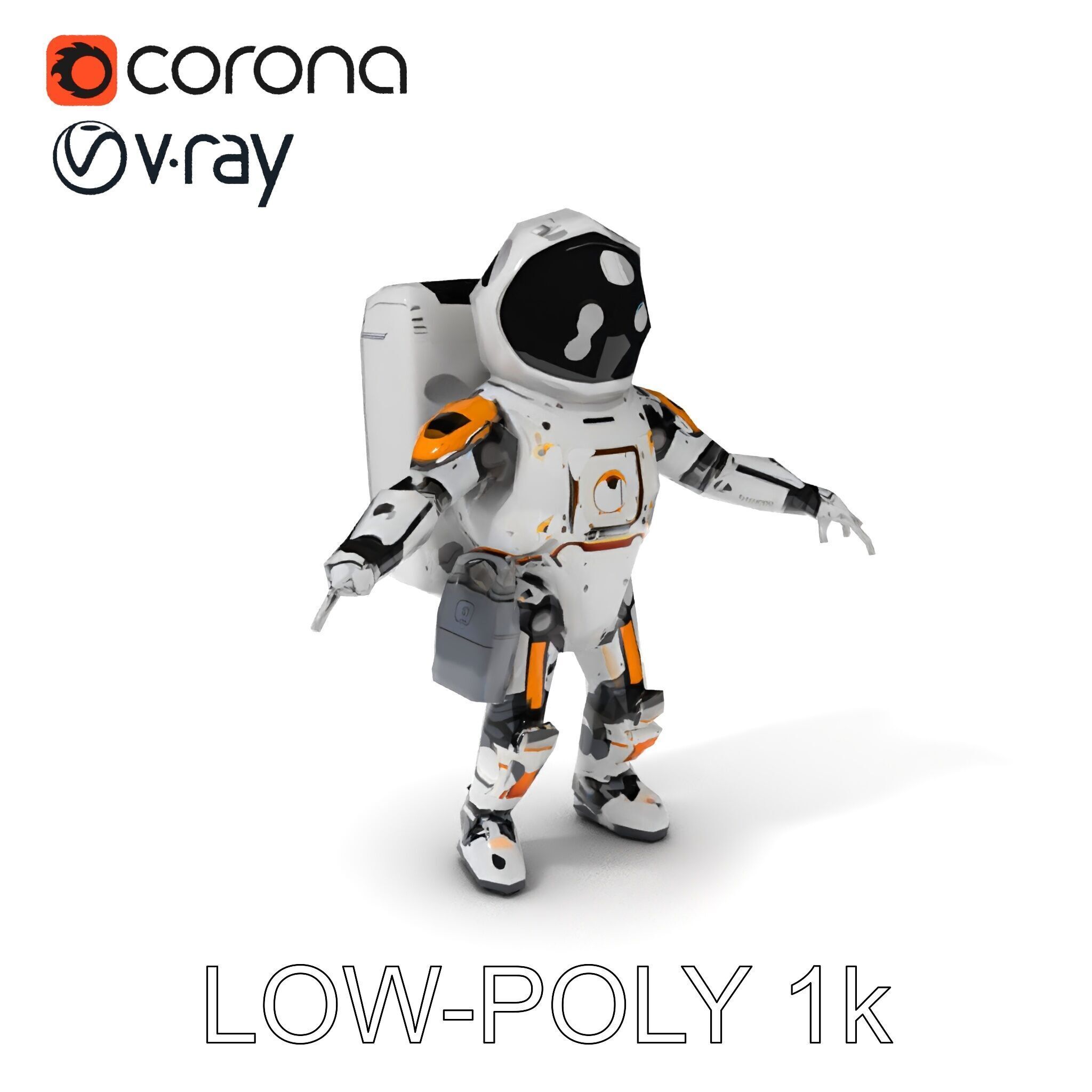 AstroBot Futuristic Companion Robot with Interchangeable Modules Low-poly 3D model_7