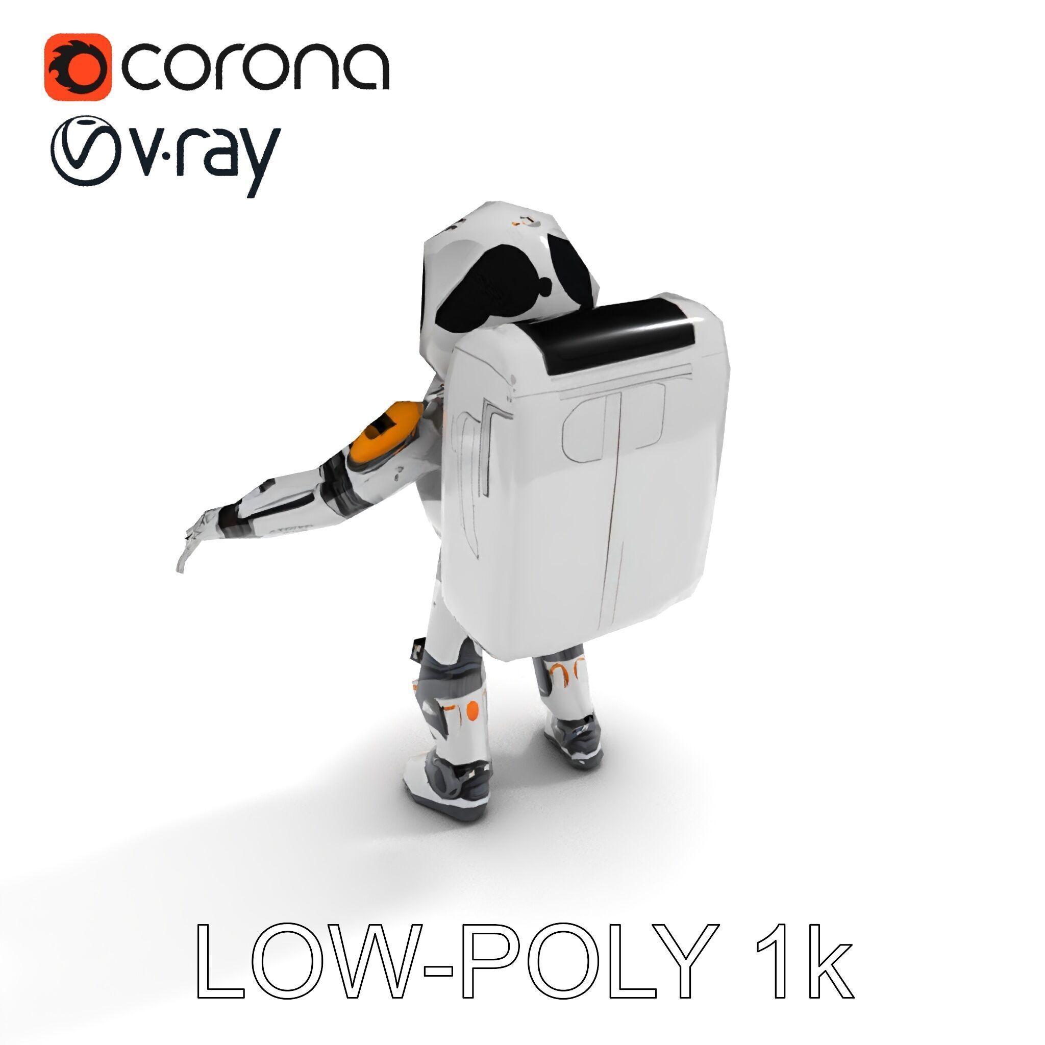AstroBot Futuristic Companion Robot with Interchangeable Modules Low-poly 3D model_20