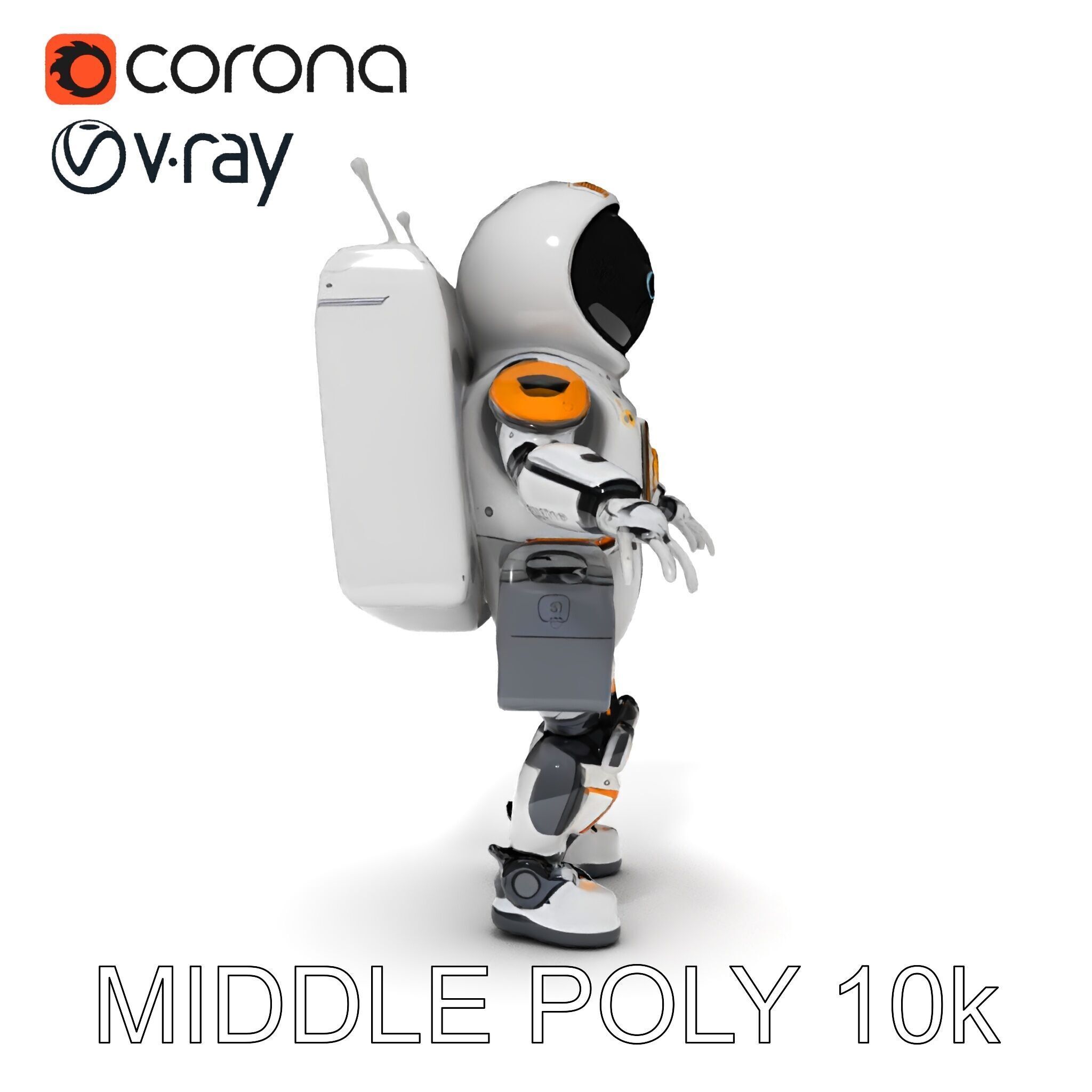 AstroBot Futuristic Companion Robot with Interchangeable Modules Low-poly 3D model_19