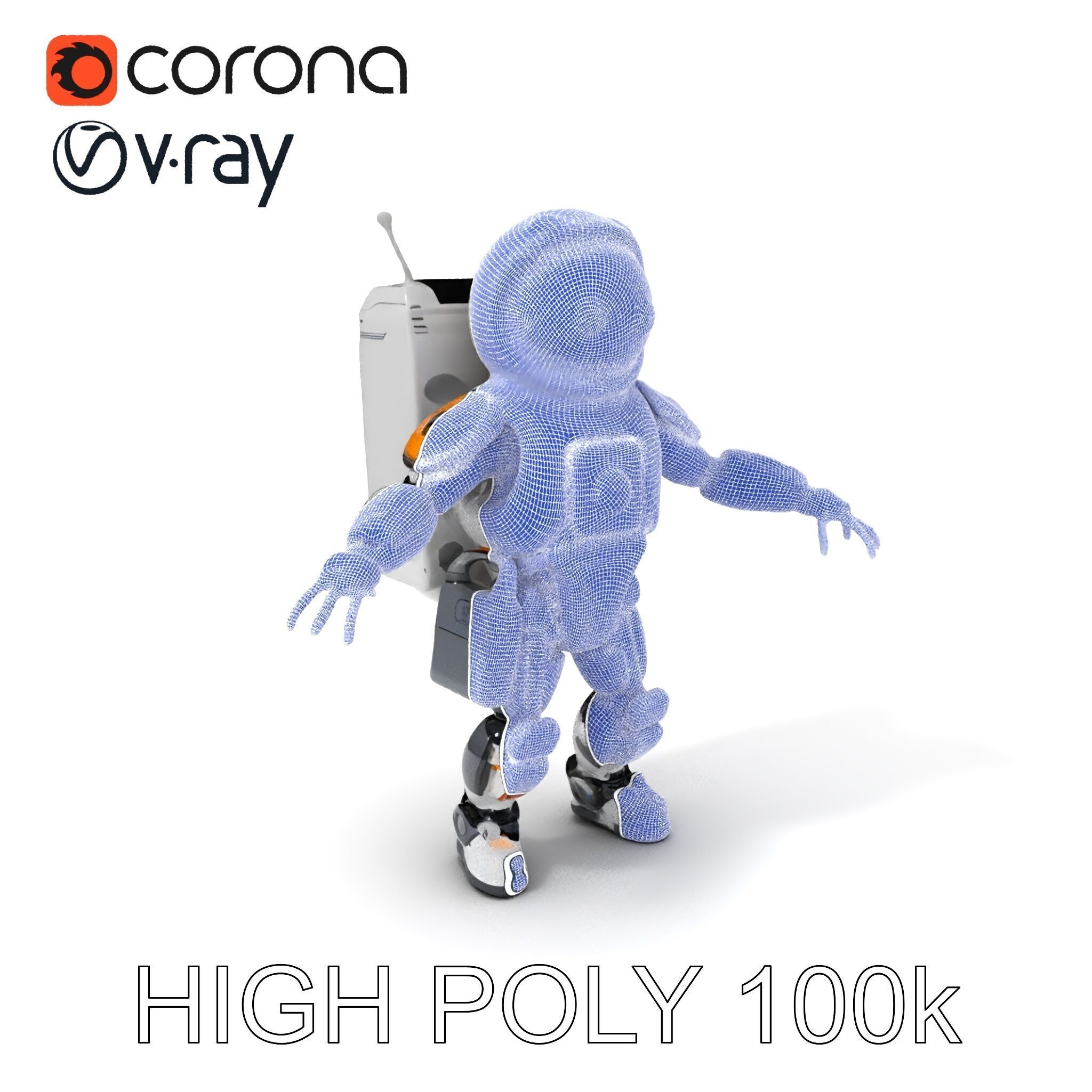 AstroBot Futuristic Companion Robot with Interchangeable Modules Low-poly 3D model_3