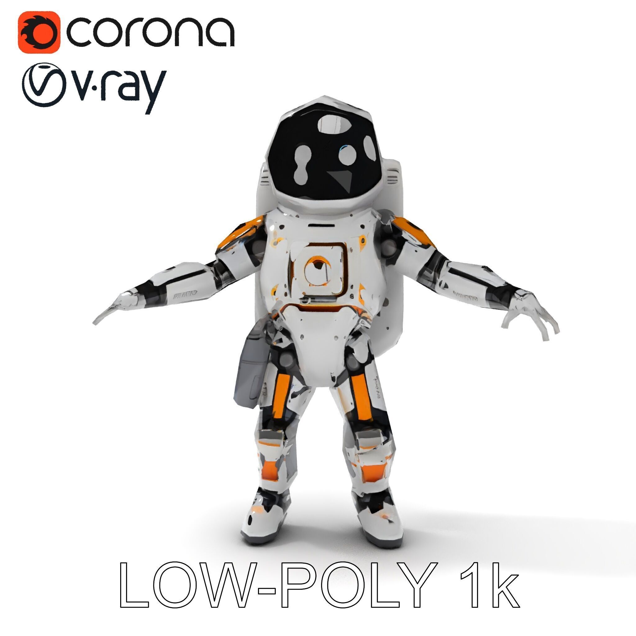 AstroBot Futuristic Companion Robot with Interchangeable Modules Low-poly 3D model_17