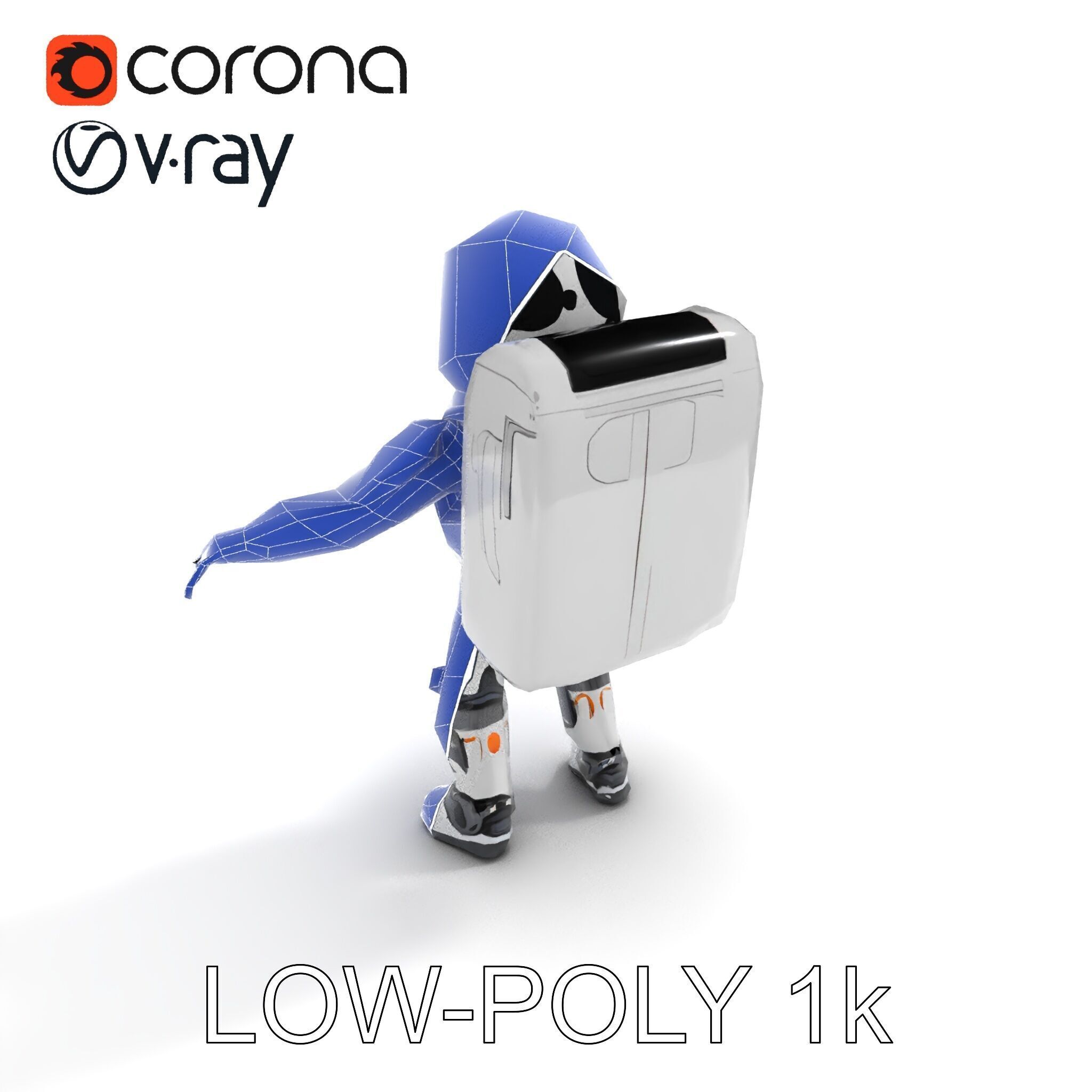 AstroBot Futuristic Companion Robot with Interchangeable Modules Low-poly 3D model_35