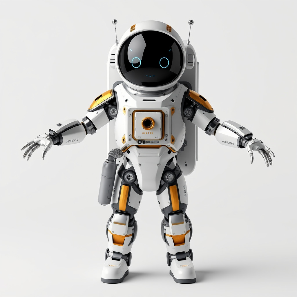 AstroBot Futuristic Companion Robot with Interchangeable Modules Low-poly 3D model_4